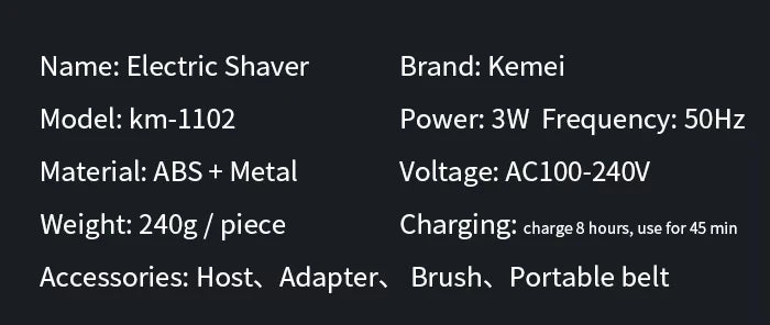 Kemei Hair Clipper Kit for Men, Electric Shaver, Hair Trimmer, Professional Cutting Machine, KM-2290, KM-2293, KM-1102