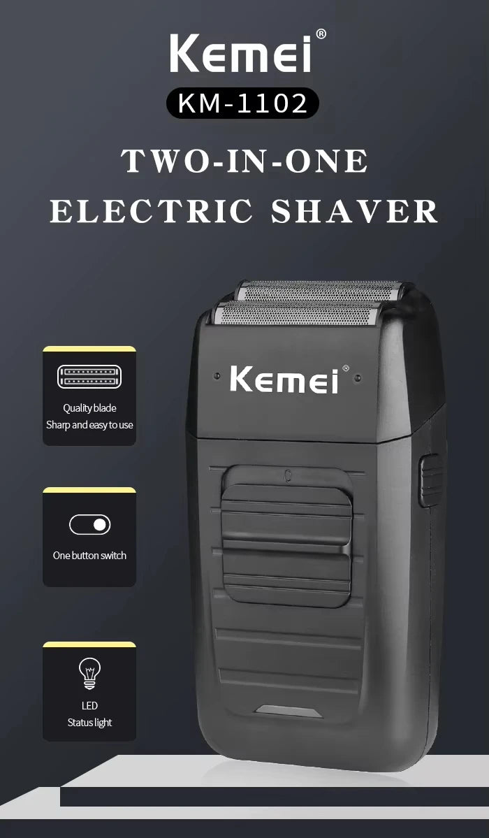 Kemei Professional Electric Hair Clipper Kit Rechargeable Hair Trimmer Shaver For Men USB Charging Beard Razor KM-2797 KM-1102