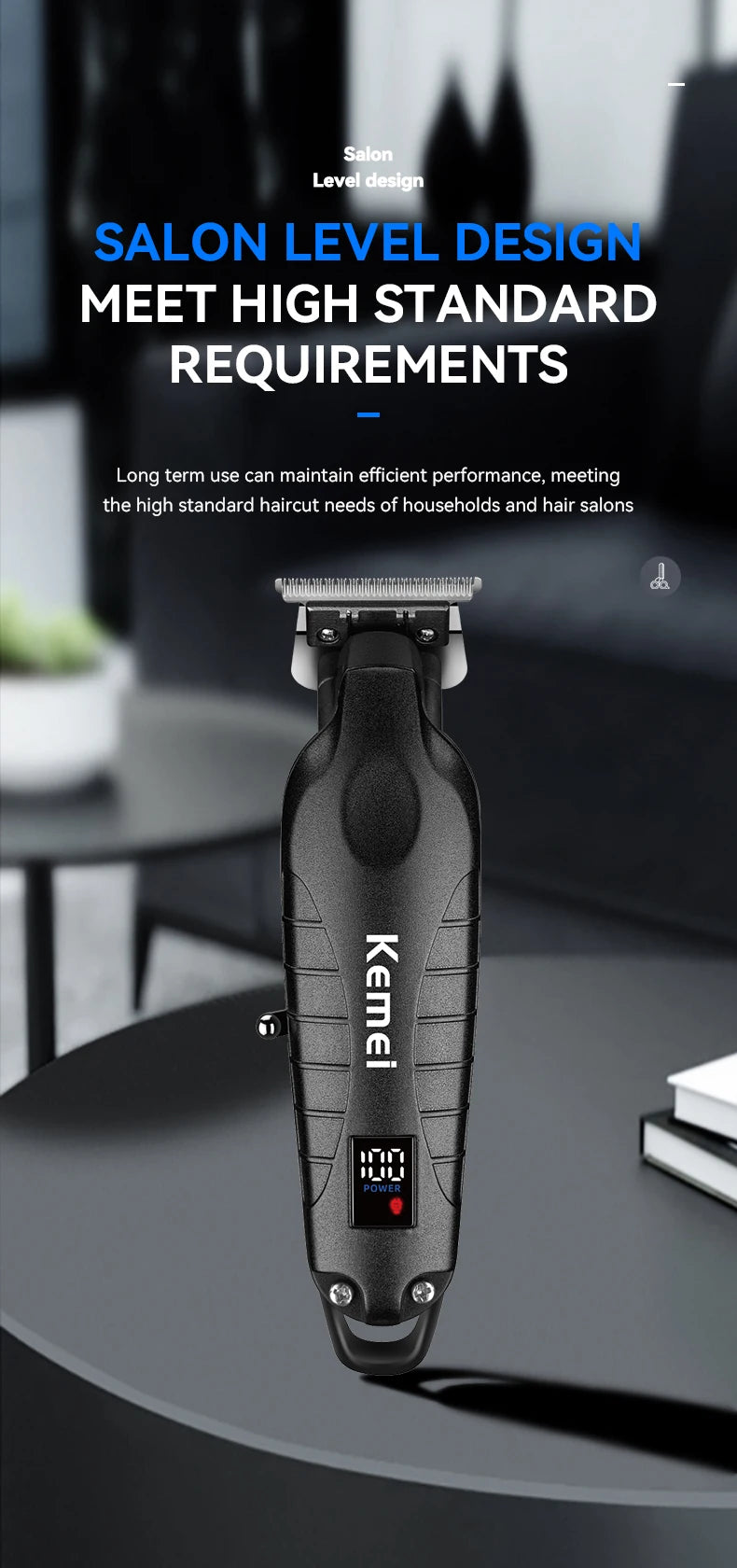 Kemei Hair Clipper Kit for Men, Electric Shaver, Hair Trimmer, Professional Cutting Machine, KM-2290, KM-2293, KM-1102