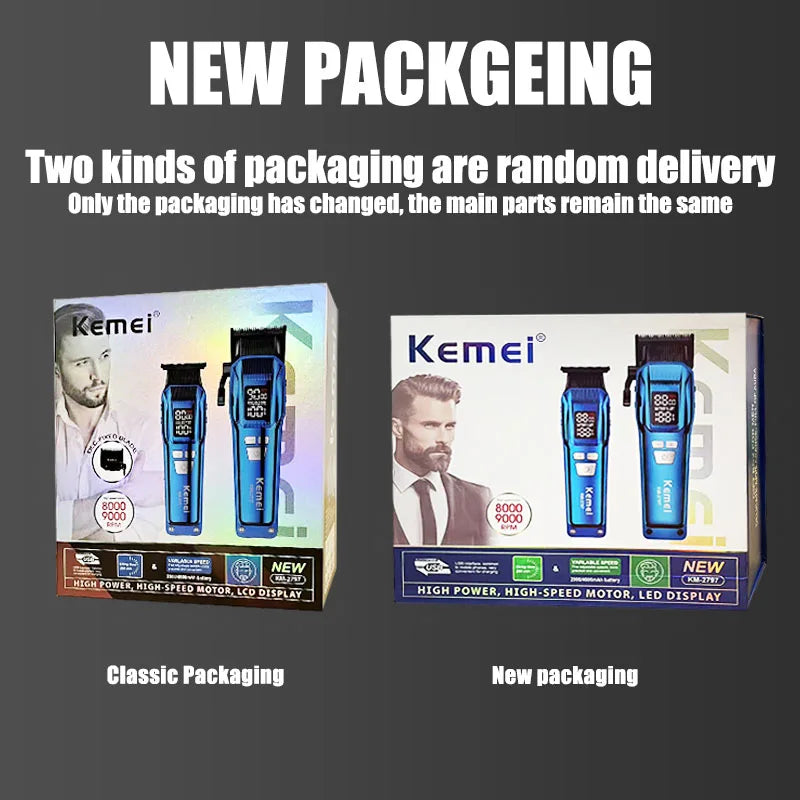 Kemei Professional Electric Hair Clipper Kit Rechargeable Hair Trimmer Shaver For Men USB Charging Beard Razor KM-2797 KM-1102