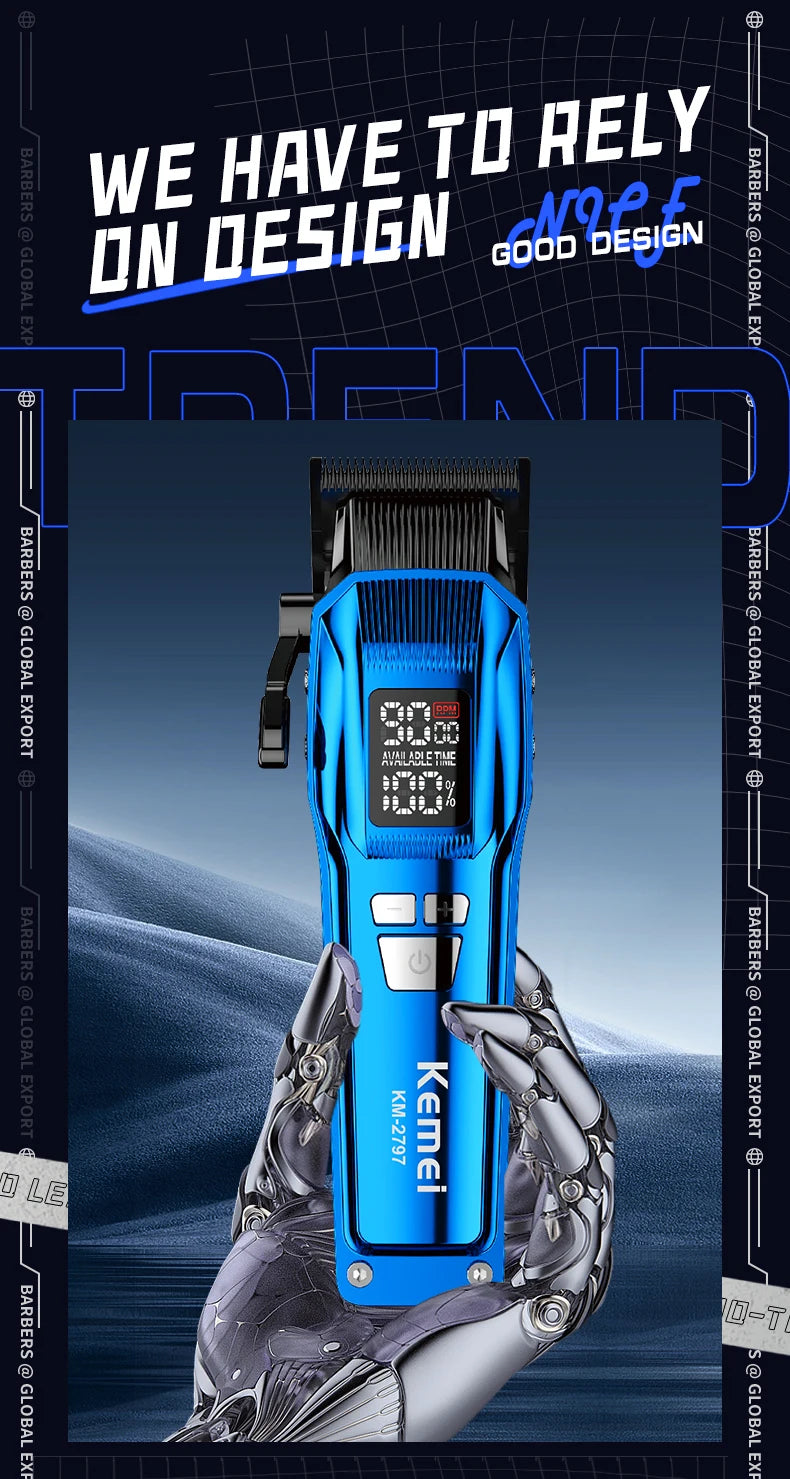 Kemei Professional Electric Hair Clipper Kit Rechargeable Hair Trimmer Shaver For Men USB Charging Beard Razor KM-2797 KM-1102