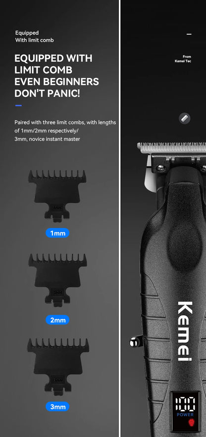 Kemei Hair Clipper Kit for Men, Electric Shaver, Hair Trimmer, Professional Cutting Machine, KM-2290, KM-2293, KM-1102