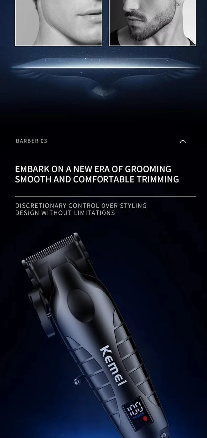 Kemei Hair Clipper Kit for Men, Electric Shaver, Hair Trimmer, Professional Cutting Machine, KM-2290, KM-2293, KM-1102