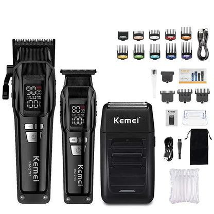 Kemei Professional Electric Hair Clipper Kit Rechargeable Hair Trimmer Shaver For Men USB Charging Beard Razor KM-2797 KM-1102
