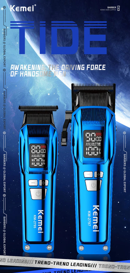 Kemei Professional Electric Hair Clipper Kit Rechargeable Hair Trimmer Shaver For Men USB Charging Beard Razor KM-2797 KM-1102