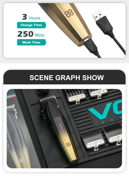 VGR Barber Clippers Professional Trimmer Adjustable Haircut 9000 RPM Hair Cutting Machine Electric Hair Clippers Men V-003 V-906