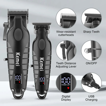 Kemei Hair Clipper Kit for Men, Electric Shaver, Hair Trimmer, Professional Cutting Machine, KM-2290, KM-2293, KM-1102