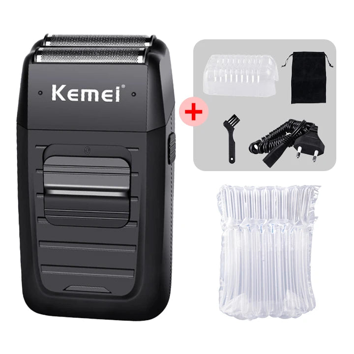 Kemei Rechargeable Cordless Shaver for Men Twin Blade Reciprocating Beard Razor Face Care Multifunction Strong Trimmer KM-1102