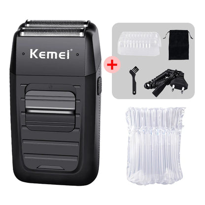 Kemei Rechargeable Cordless Shaver for Men Twin Blade Reciprocating Beard Razor Face Care Multifunction Strong Trimmer KM-1102