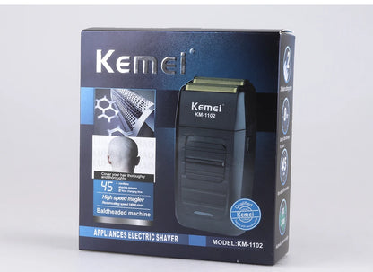 Kemei Rechargeable Cordless Shaver for Men Twin Blade Reciprocating Beard Razor Face Care Multifunction Strong Trimmer KM-1102