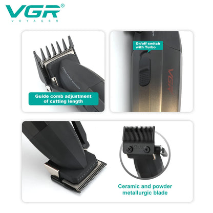 VGR Barber Clippers Professional Trimmer Adjustable Haircut 9000 RPM Hair Cutting Machine Electric Hair Clippers Men V-003 V-906